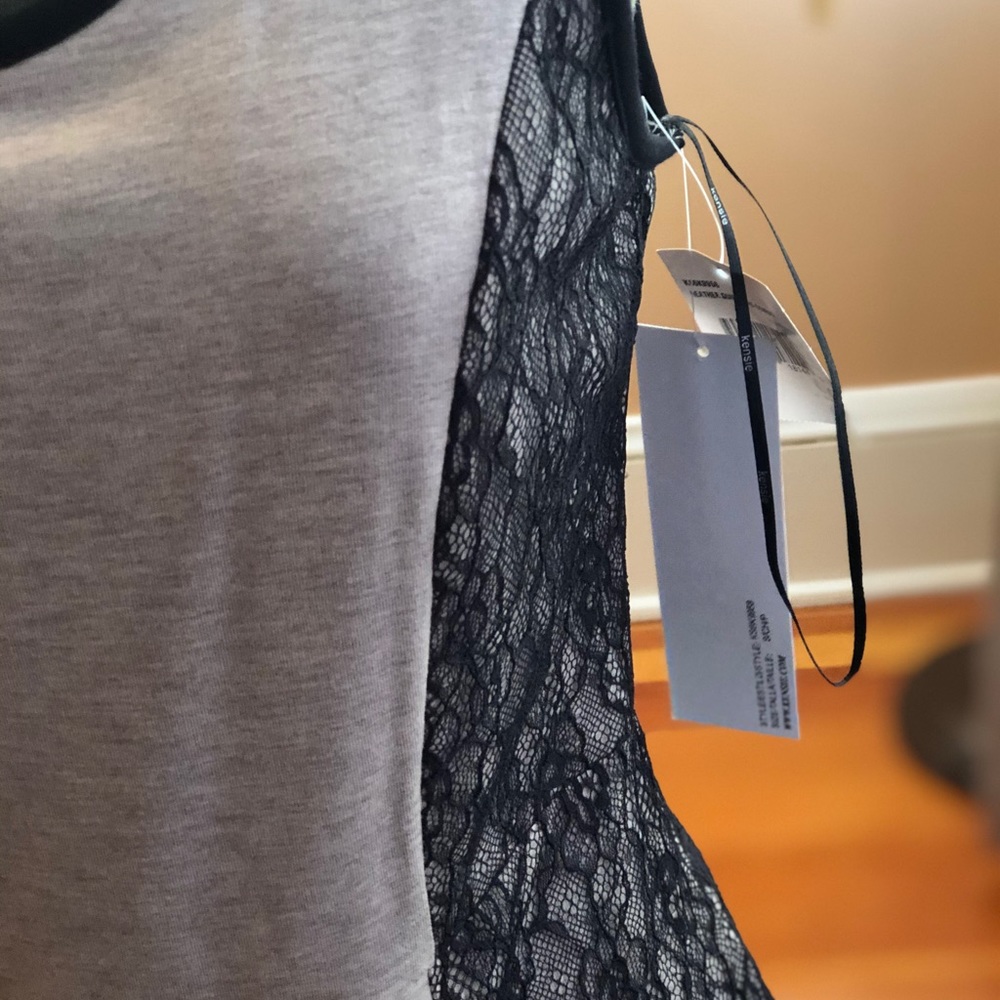 NWT Kenzie tan & black lace stretch knit dress S - Picture 4 of 4
